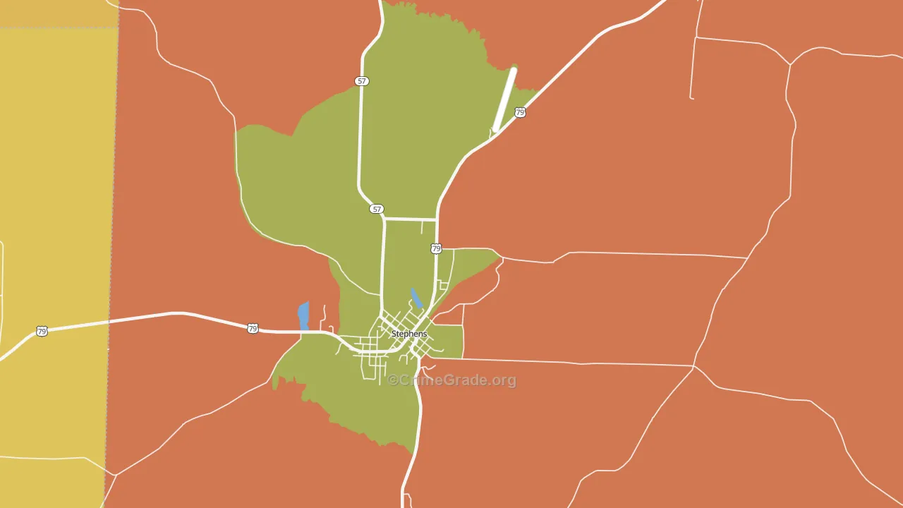 Ogemaw, AR Map of Burglary Rates