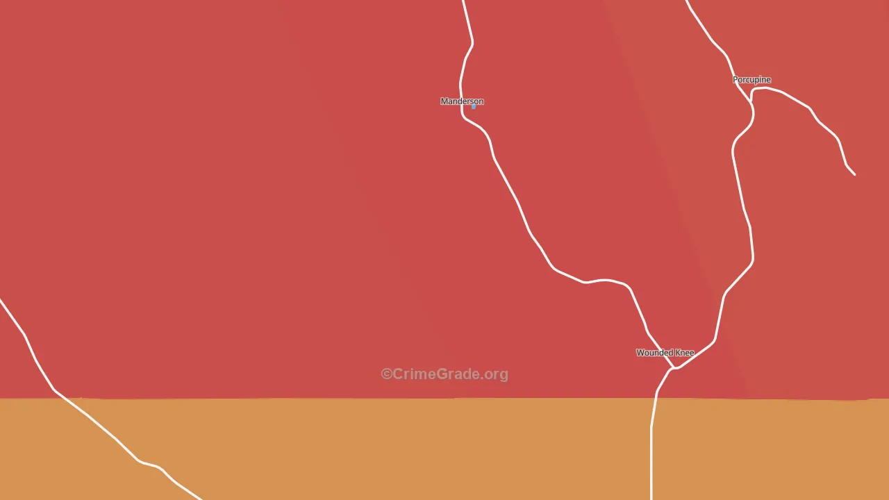 Oglala Lakota County, SD Map of Burglary Rates