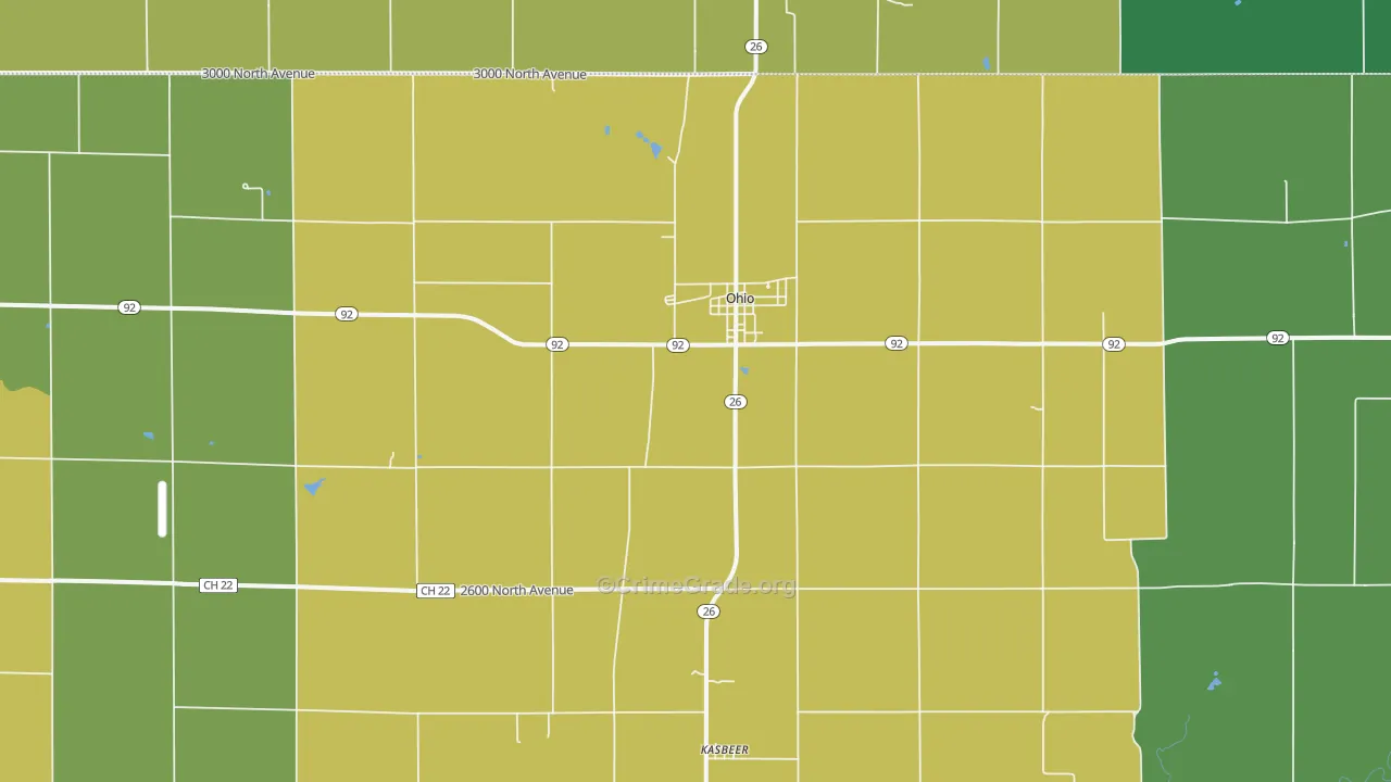 Ohio, IL Map of Burglary Rates