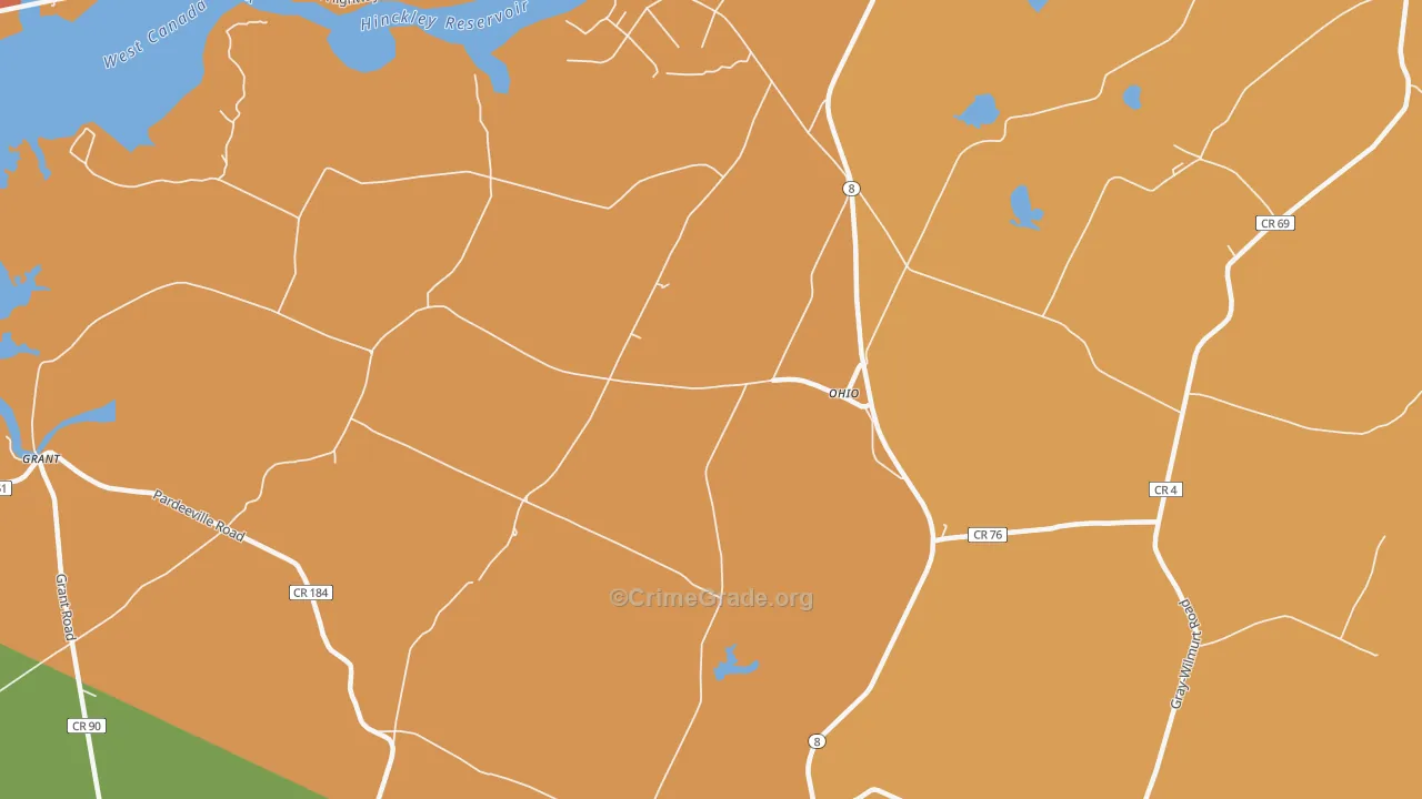 Ohio, NY Map of Burglary Rates