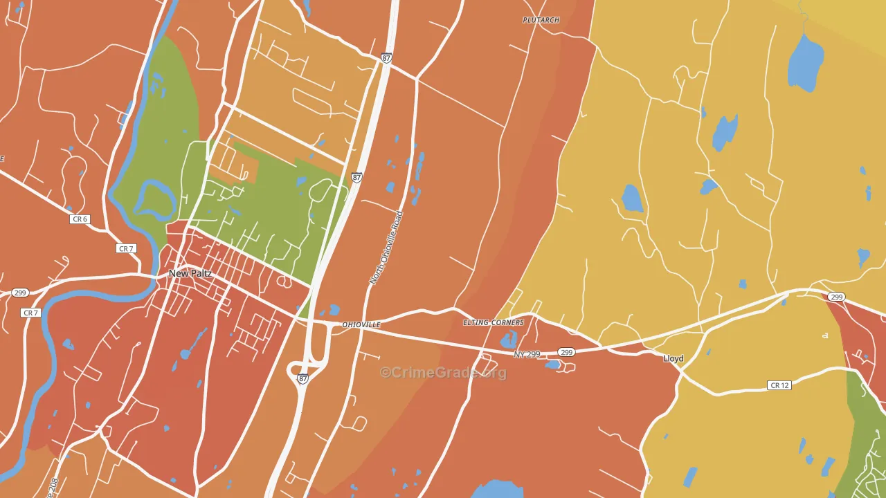 Ohioville, NY Map of Burglary Rates