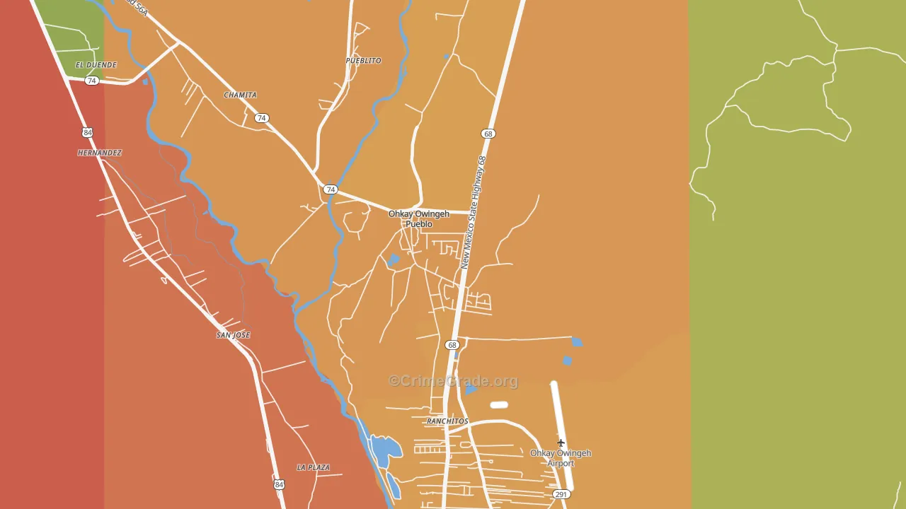 Ohkay Owingeh, NM Map of Burglary Rates