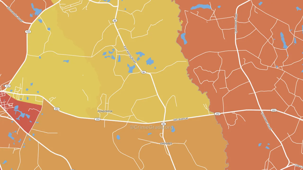 Ohoopee, GA Map of Burglary Rates
