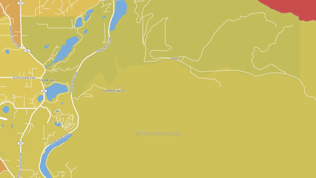 Ohop, WA Map of Burglary Rates