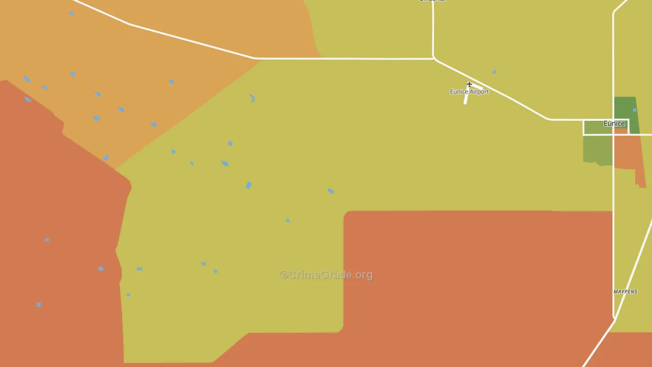 Oil Center, NM Map of Burglary Rates