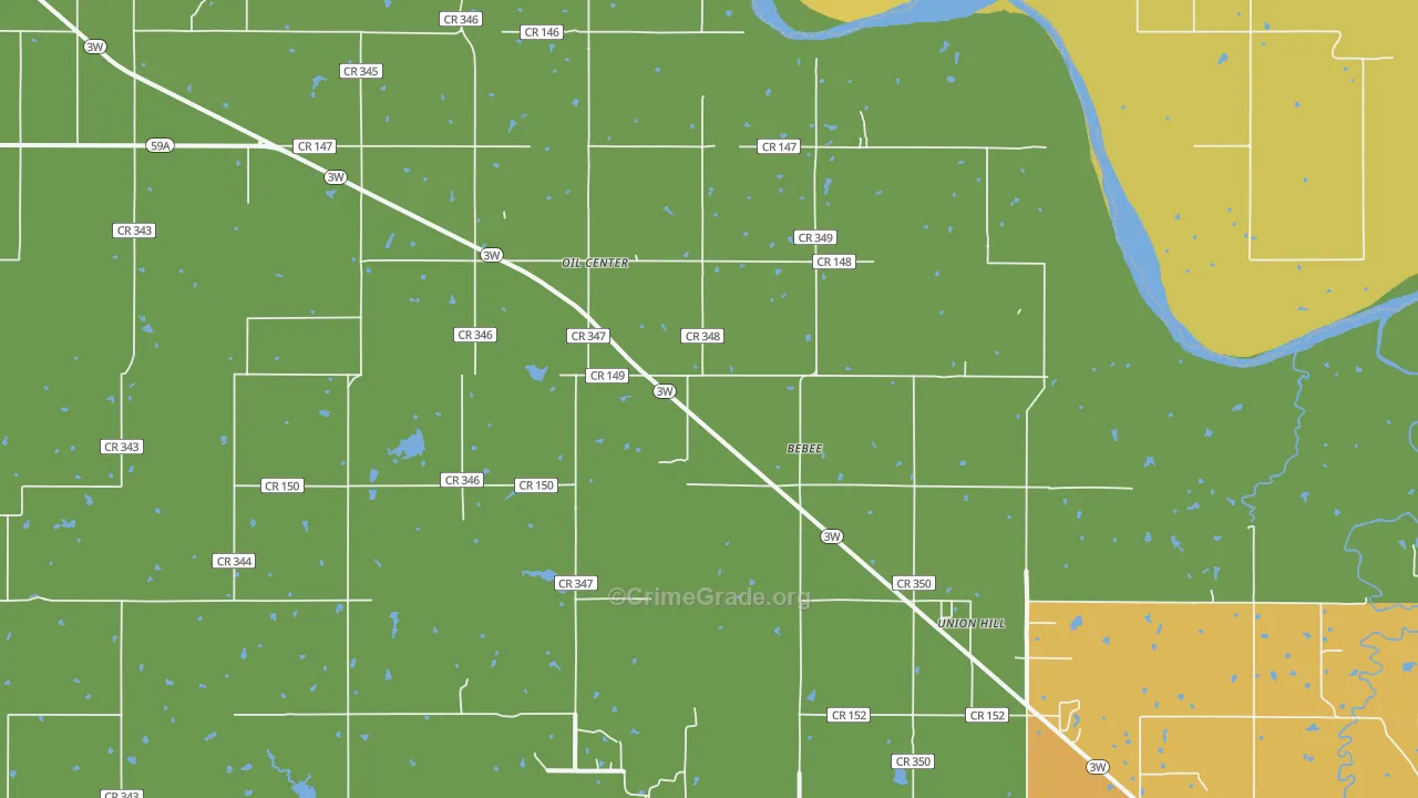 Oil Center, OK Map of Burglary Rates