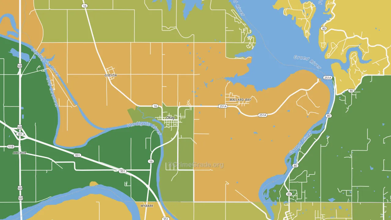 Okay, OK Map of Burglary Rates