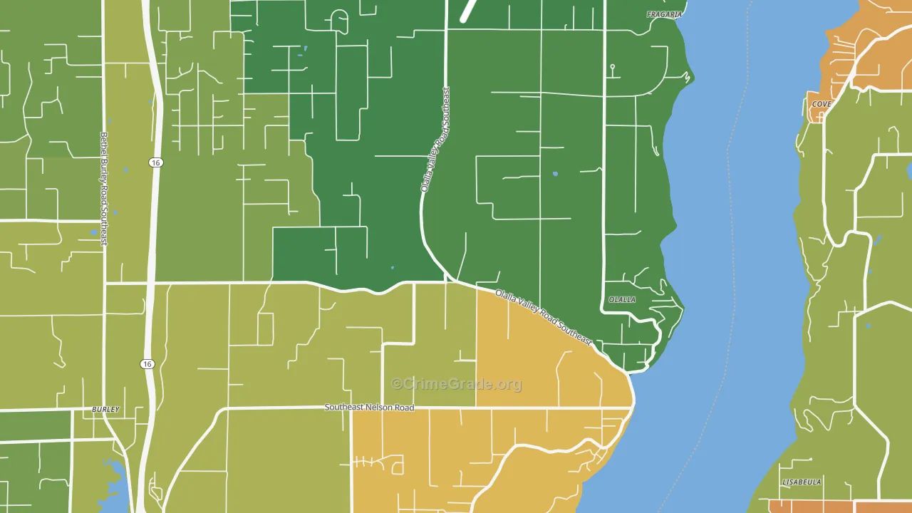 Olalla, WA Map of Burglary Rates