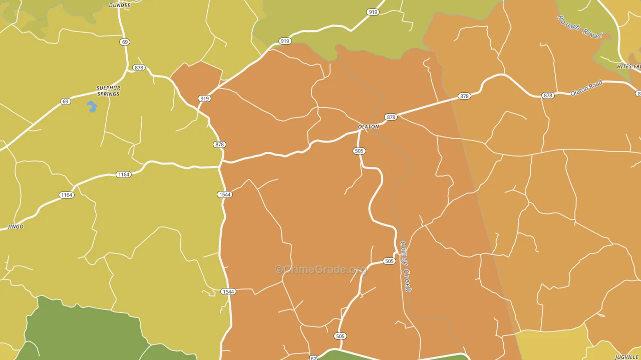 Olaton, KY Map of Burglary Rates