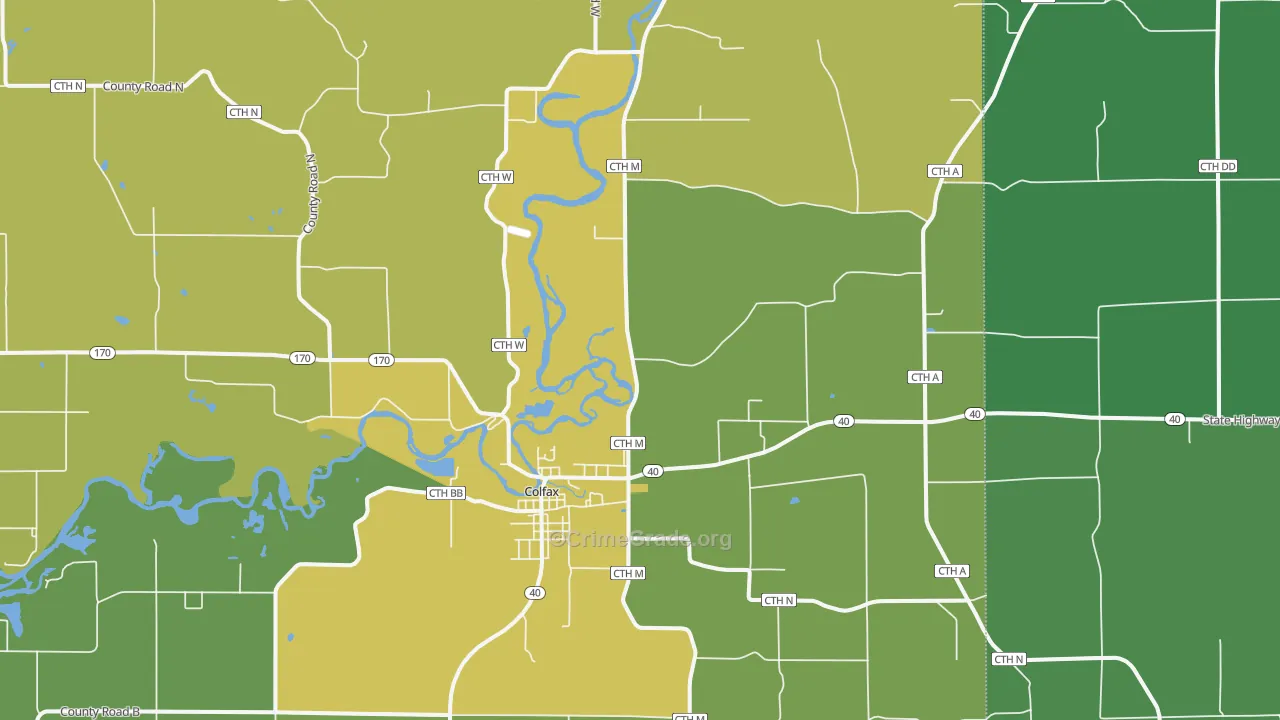 Old Albertville, WI Map of Burglary Rates