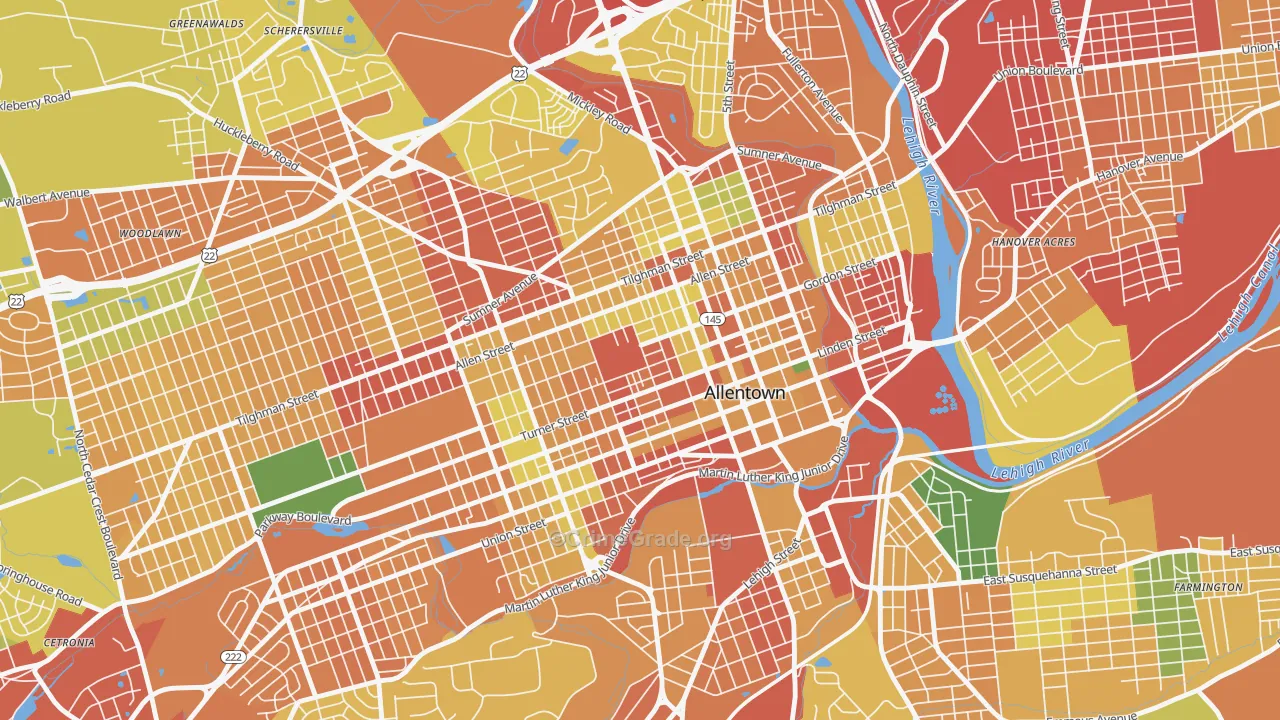 Old Allentown, Allentown, PA Map of Burglary Rates