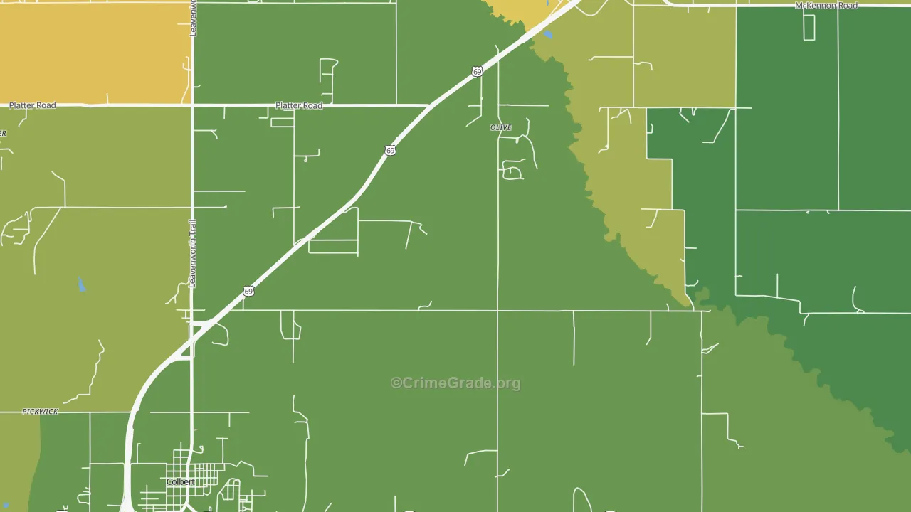 Old Allison, OK Map of Burglary Rates