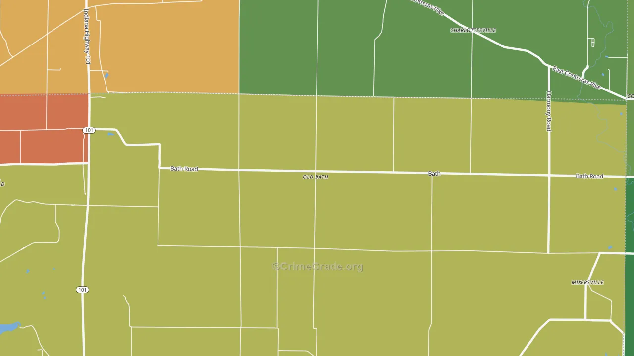 Old Bath, IN Map of Burglary Rates