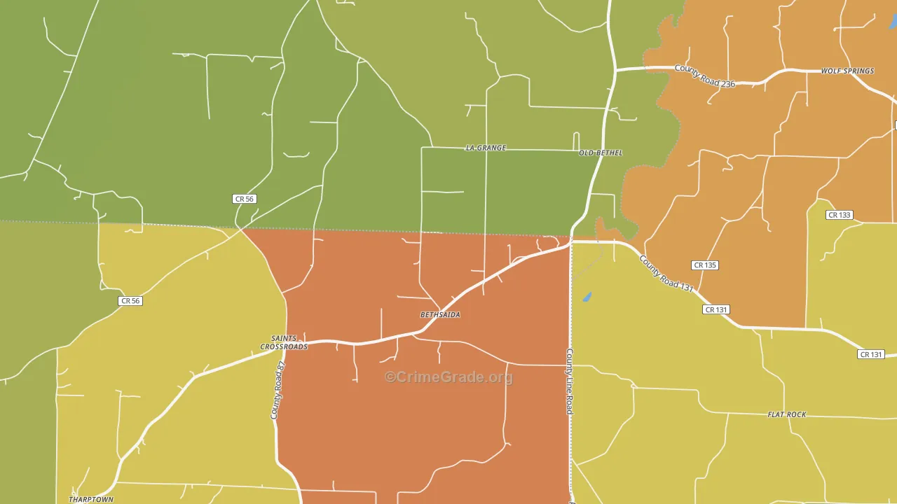 Old Bethel, AL Map of Burglary Rates