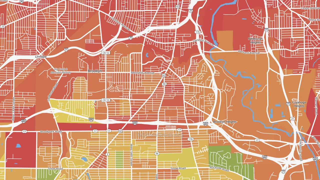 Old Brooklyn, Cleveland, OH Map of Burglary Rates
