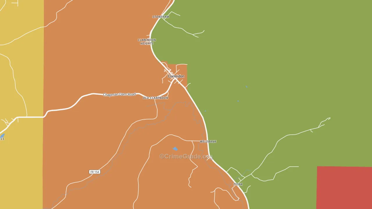 Old Clarendon, PA Map of Burglary Rates