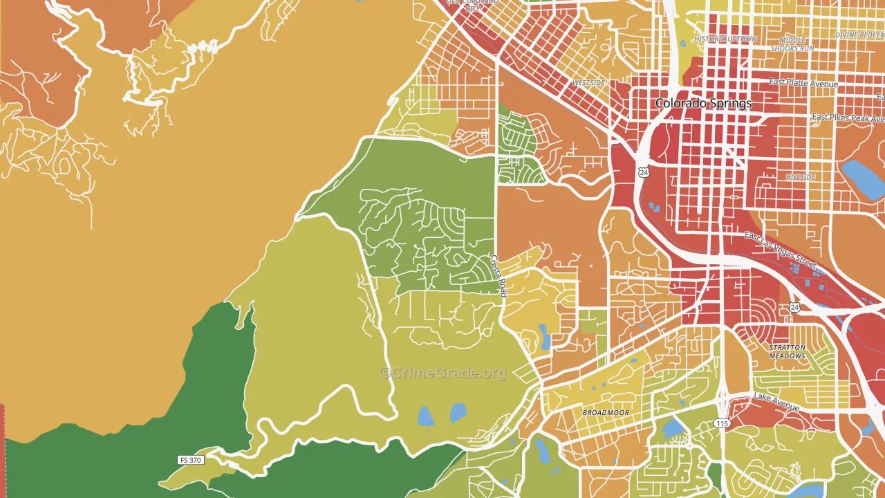 Old Colorado City, Colorado Springs, CO Map of Burglary Rates