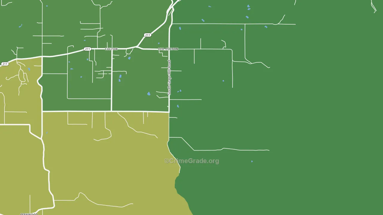 Old Colton, OR Map of Burglary Rates
