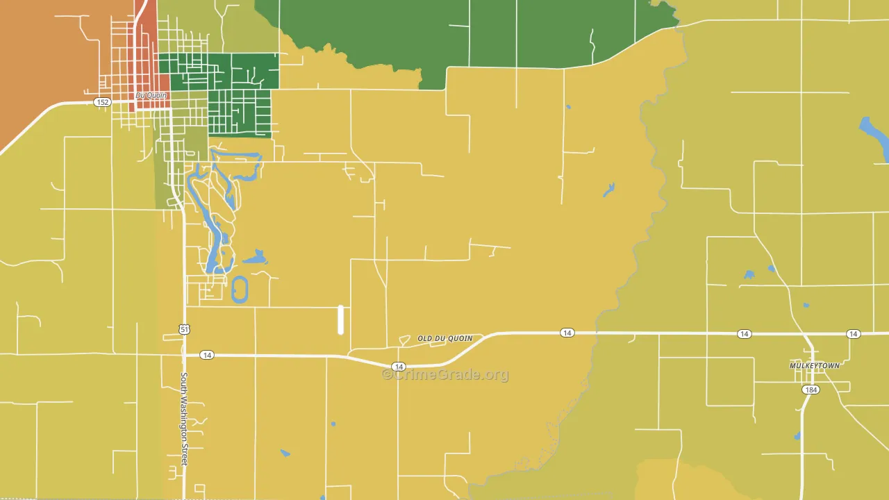 Old Du Quoin, IL Map of Burglary Rates