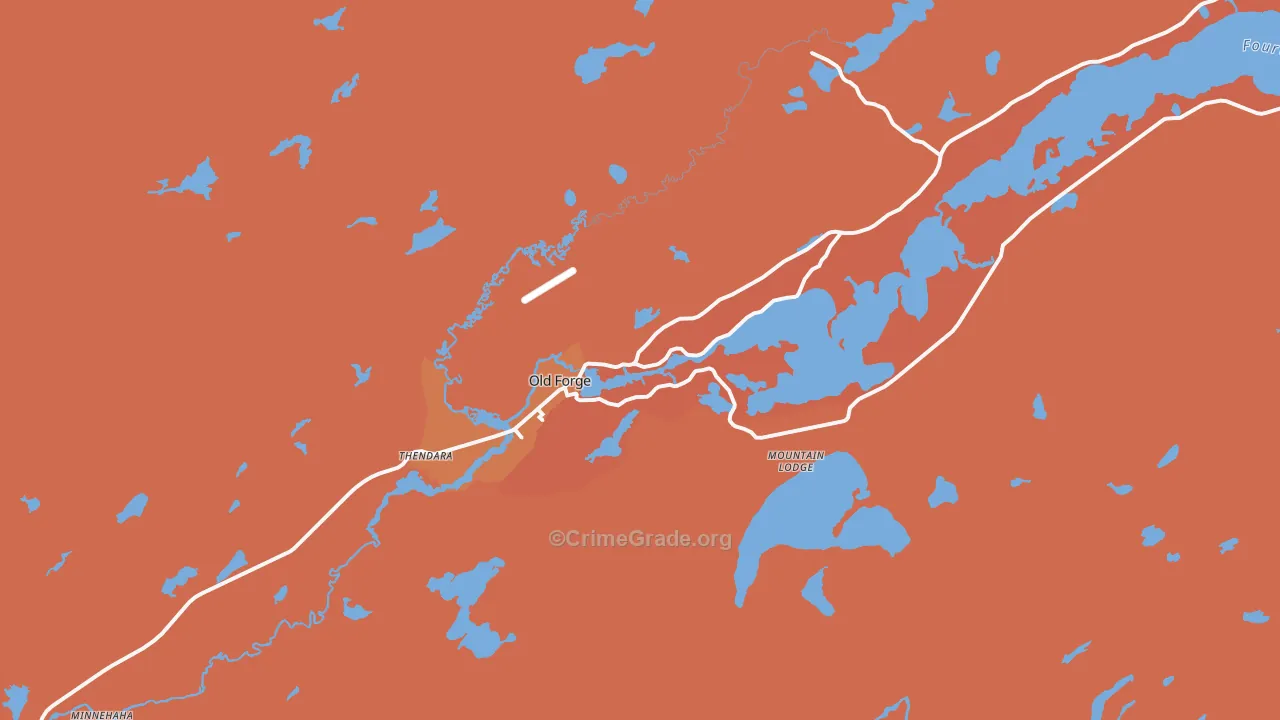 Old Forge, NY Map of Burglary Rates