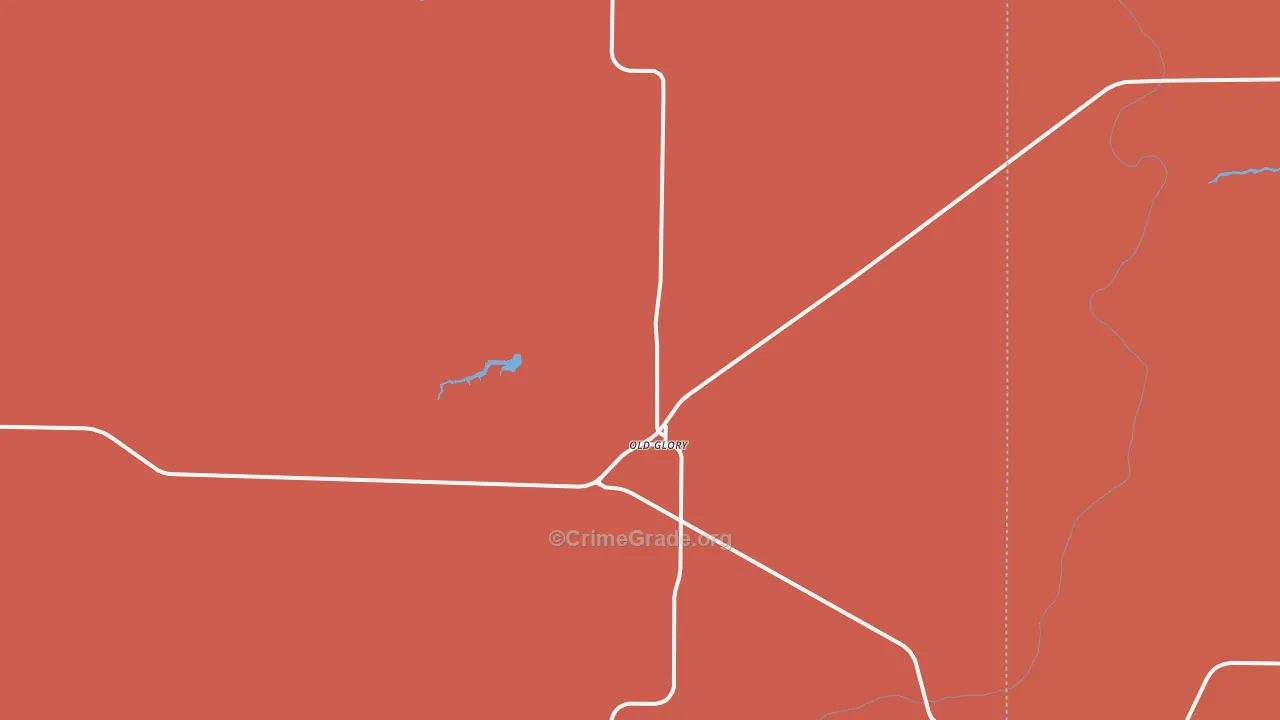 Old Glory, TX Map of Burglary Rates