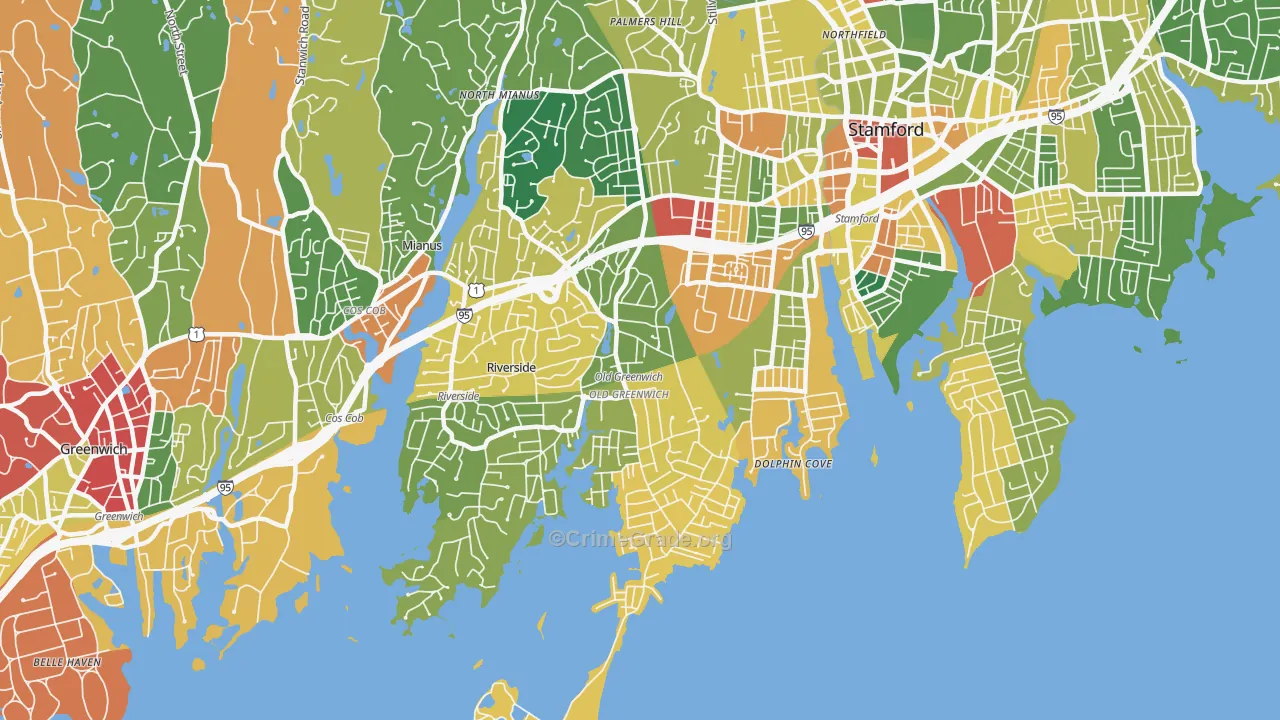 Old Greenwich, CT Map of Burglary Rates