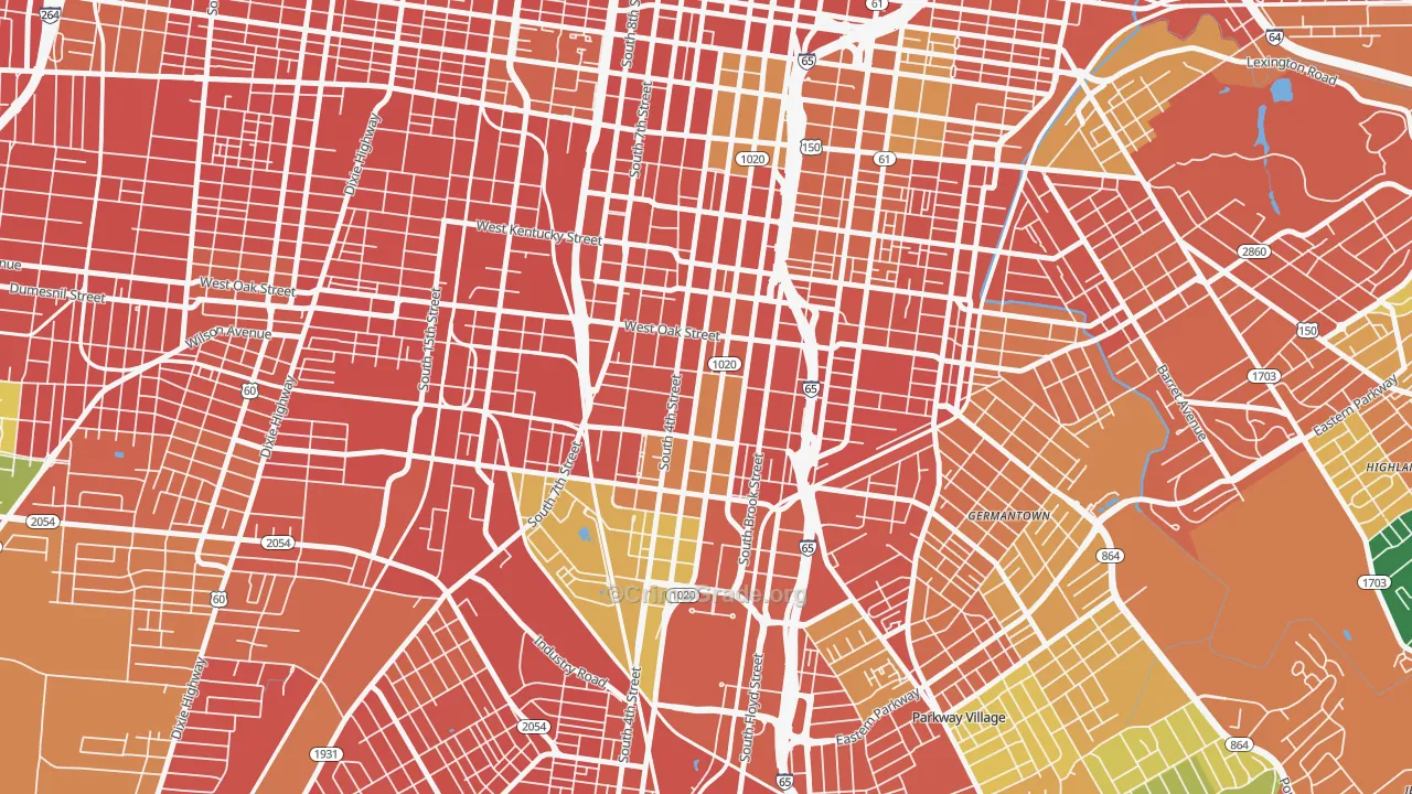 Old Louisville, Louisville, KY Map of Burglary Rates