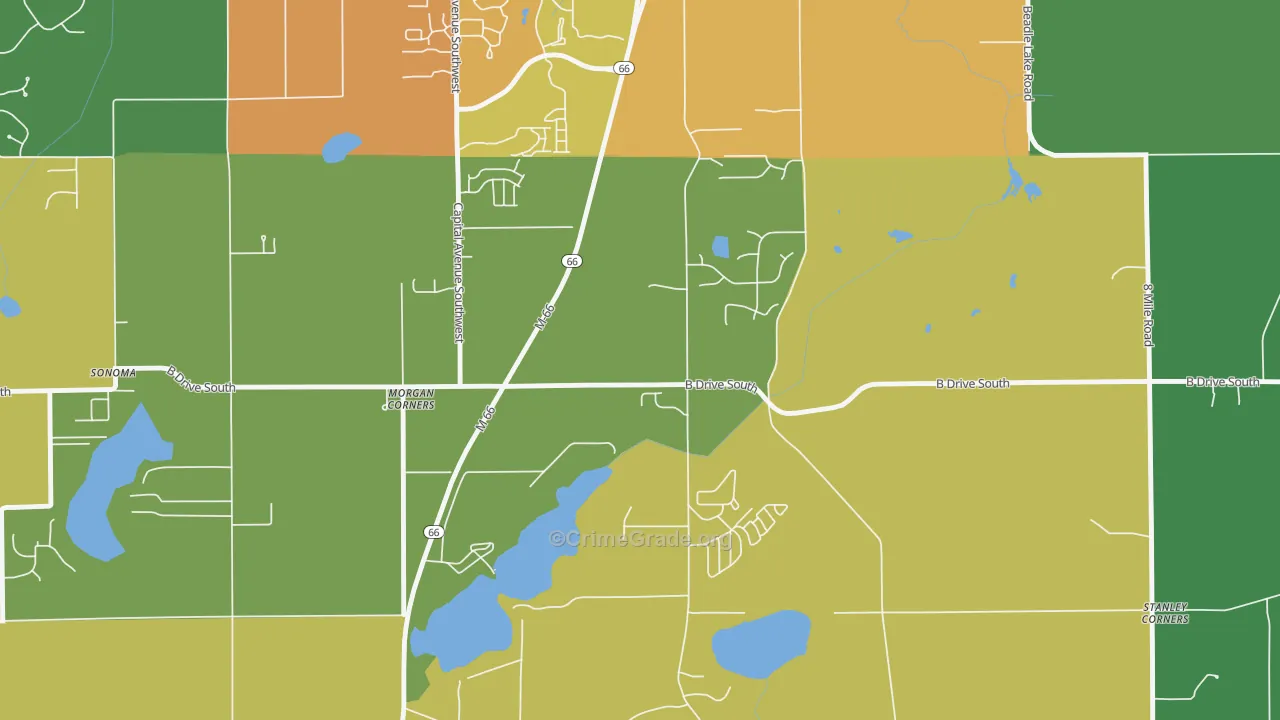 Old Mill Gardens, MI Map of Burglary Rates