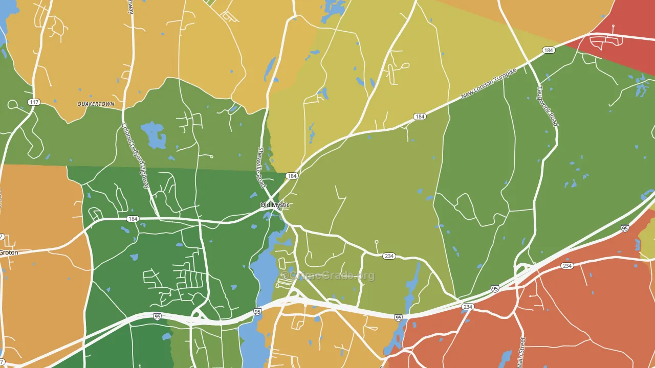 Old Mystic, CT Map of Burglary Rates