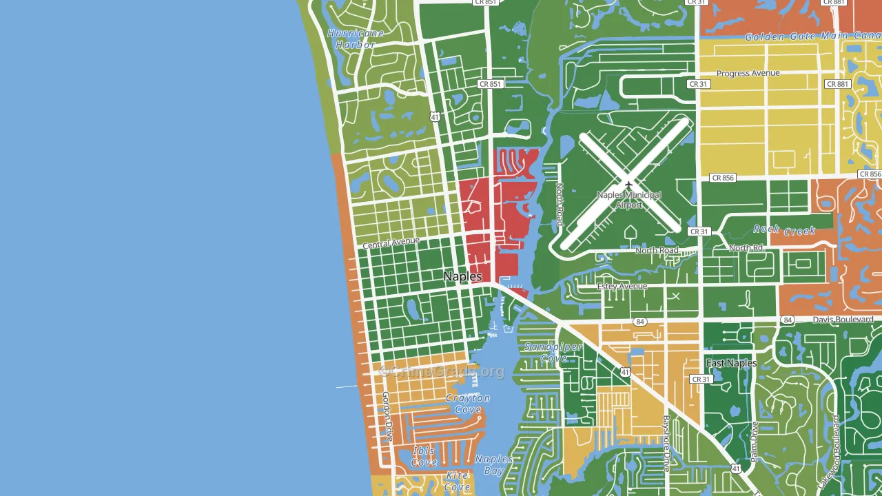 Old Naples, Naples, FL Map of Burglary Rates