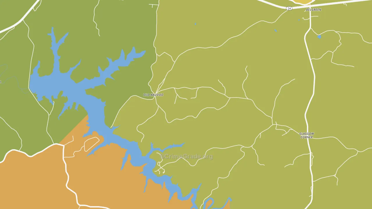 Old Nauvoo, AL Map of Burglary Rates