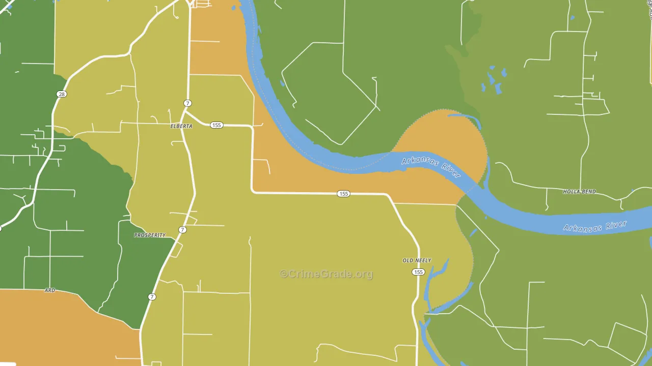 Old Neely, AR Map of Burglary Rates