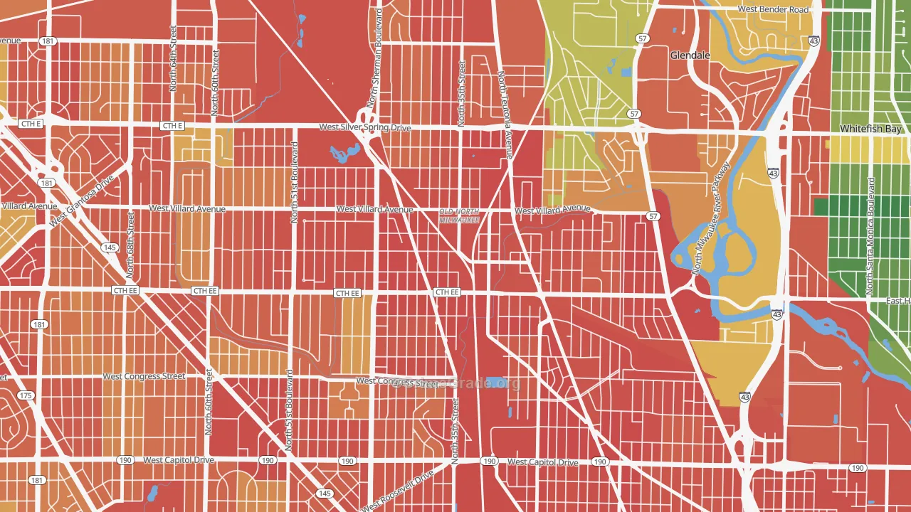 Old North Milwaukee, Milwaukee, WI Map of Burglary Rates