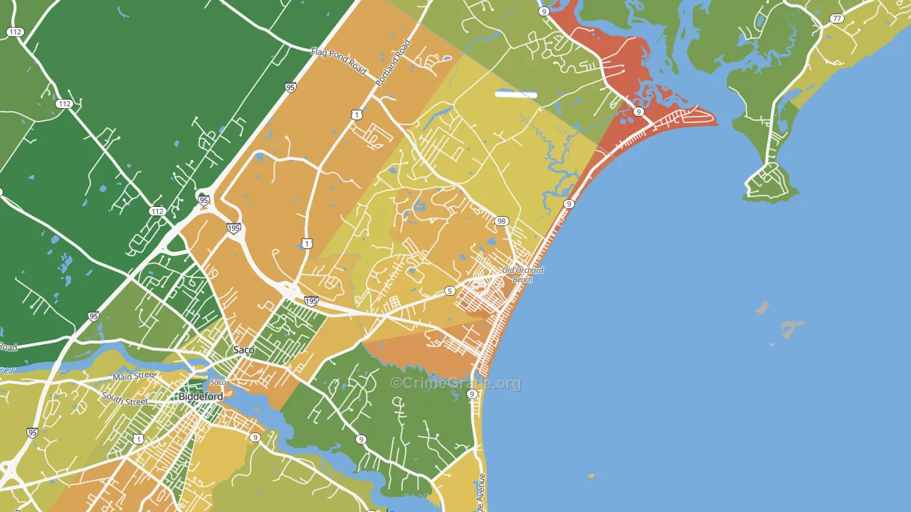 Old Orchard Beach, ME Map of Burglary Rates