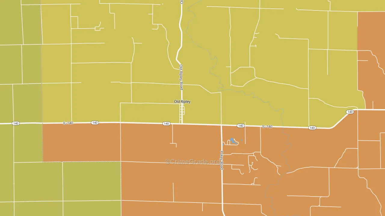 Old Ripley, IL Map of Burglary Rates