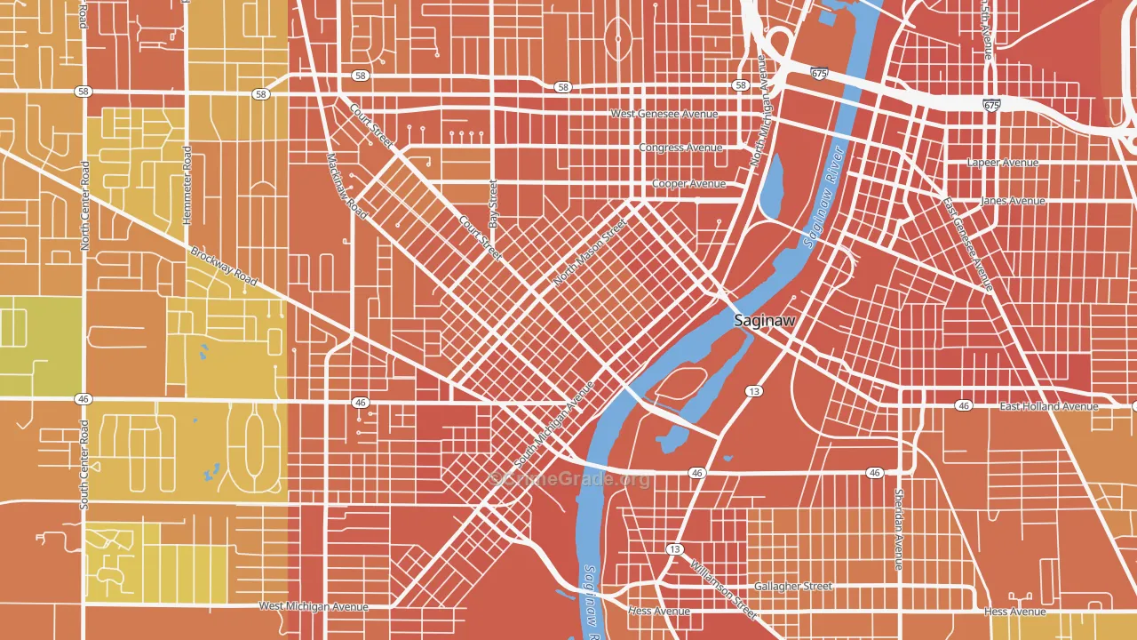 Old Saginaw City, Saginaw, MI Map of Burglary Rates