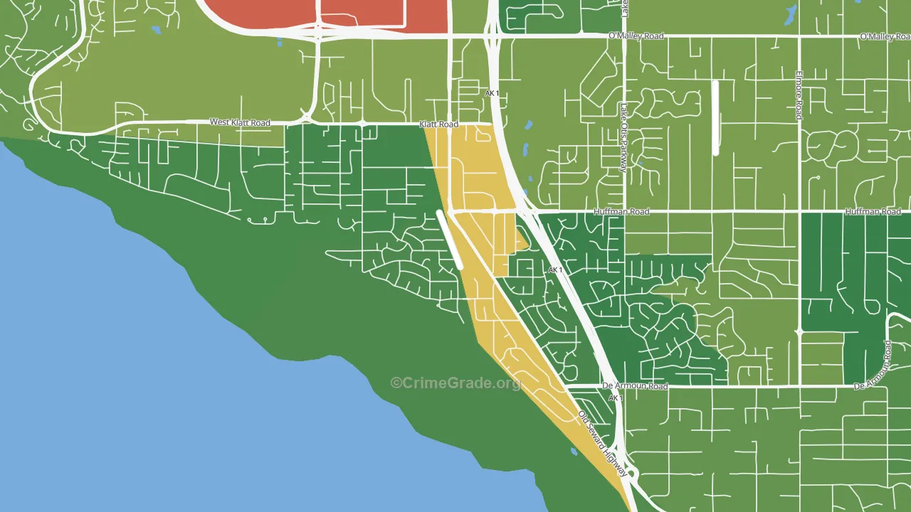 Old Seward-Oceanview, Anchorage, AK Map of Burglary Rates