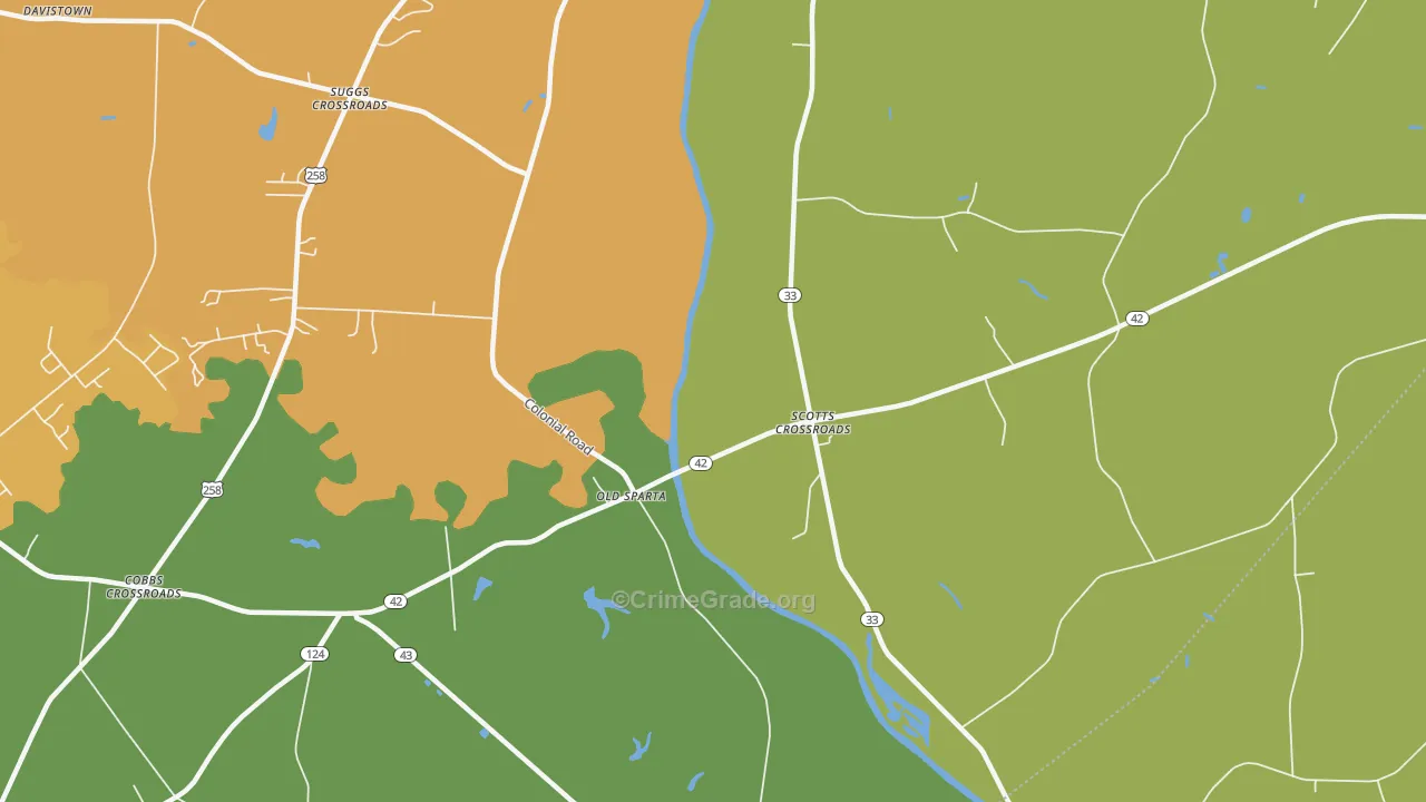 Old Sparta, NC Map of Burglary Rates