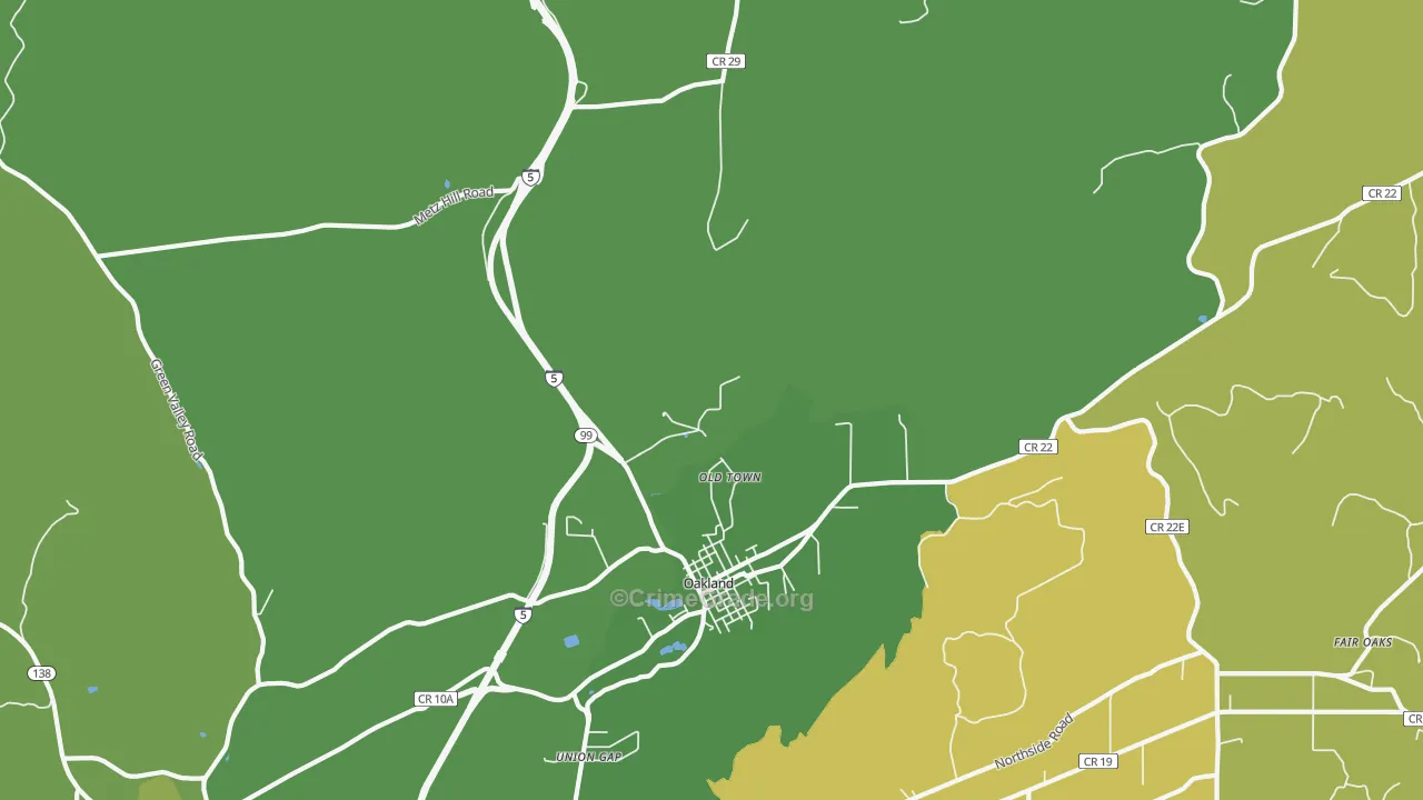 Old Town, OR Map of Burglary Rates
