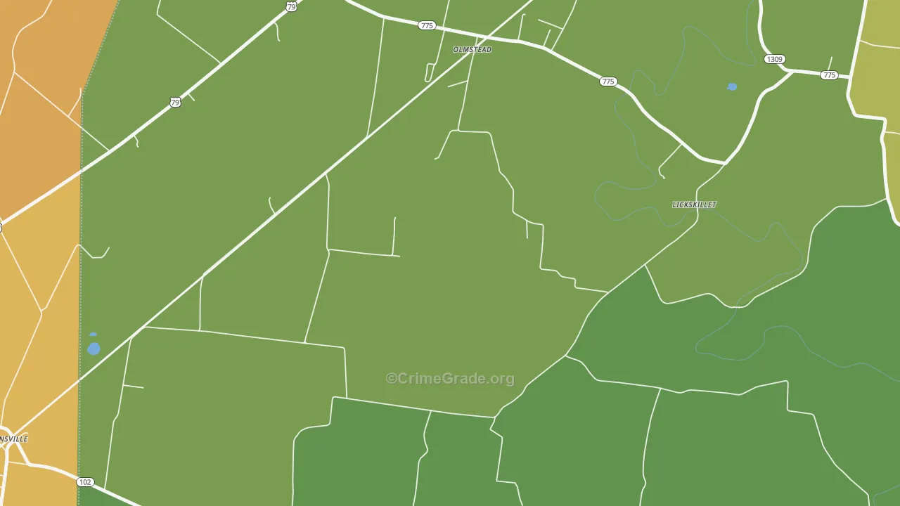 Old Volney, KY Map of Burglary Rates