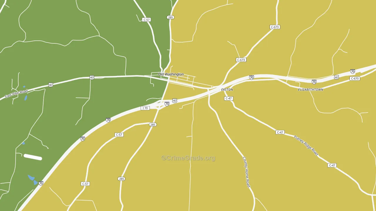 Old Washington, OH Map of Burglary Rates