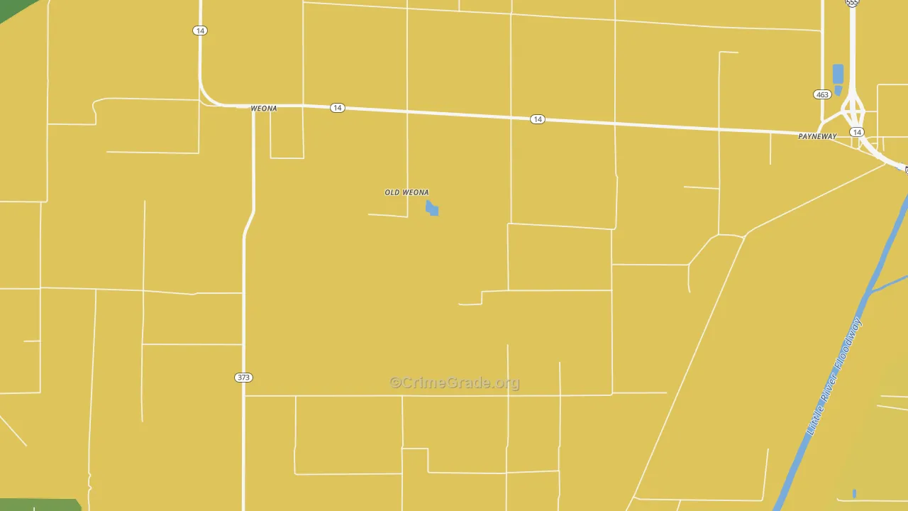 Old Weona, AR Map of Burglary Rates