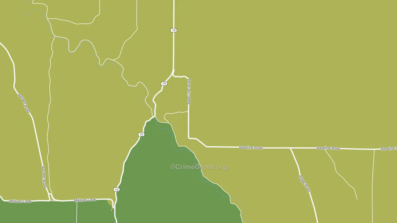 Olex, OR Map of Burglary Rates