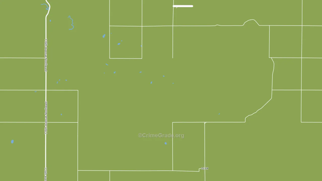 Olga, ND Map of Burglary Rates