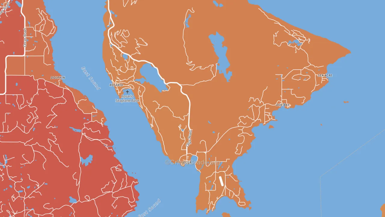 Olga, WA Map of Burglary Rates