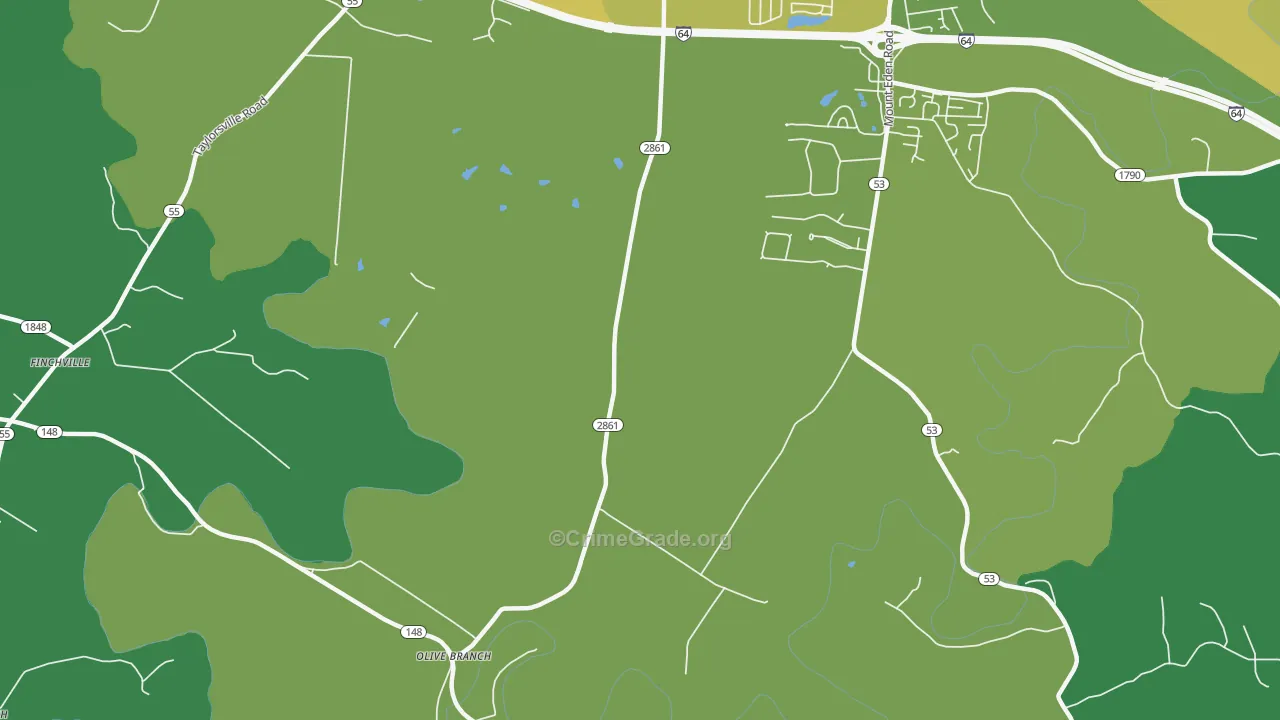 Olive Branch, KY Map of Burglary Rates
