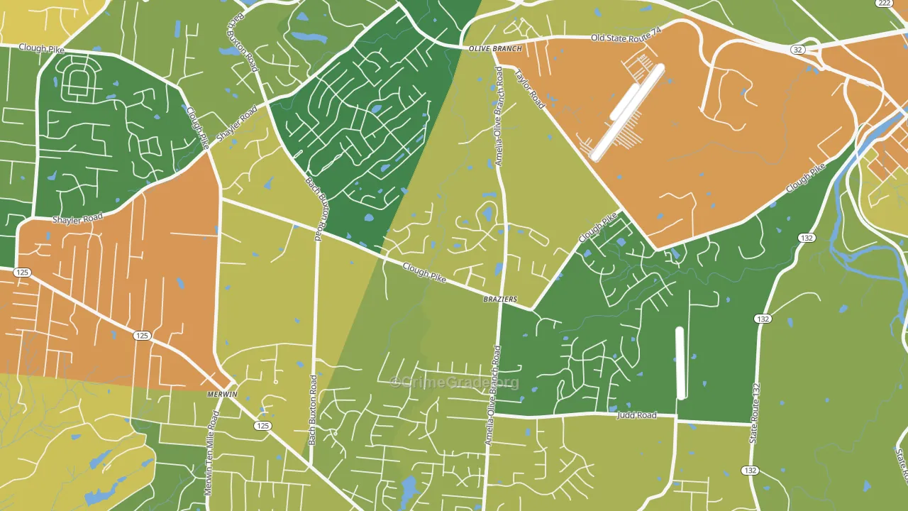 Olive Branch, OH Map of Burglary Rates