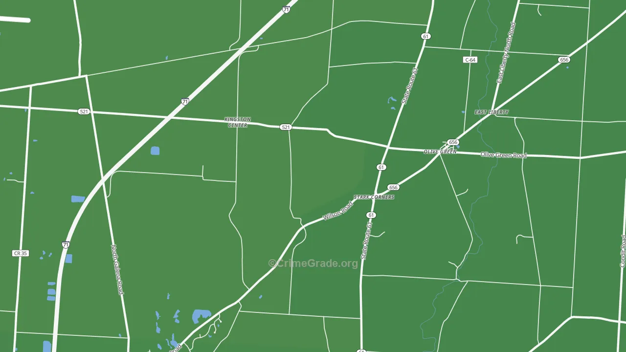 Olive Green, OH Map of Burglary Rates