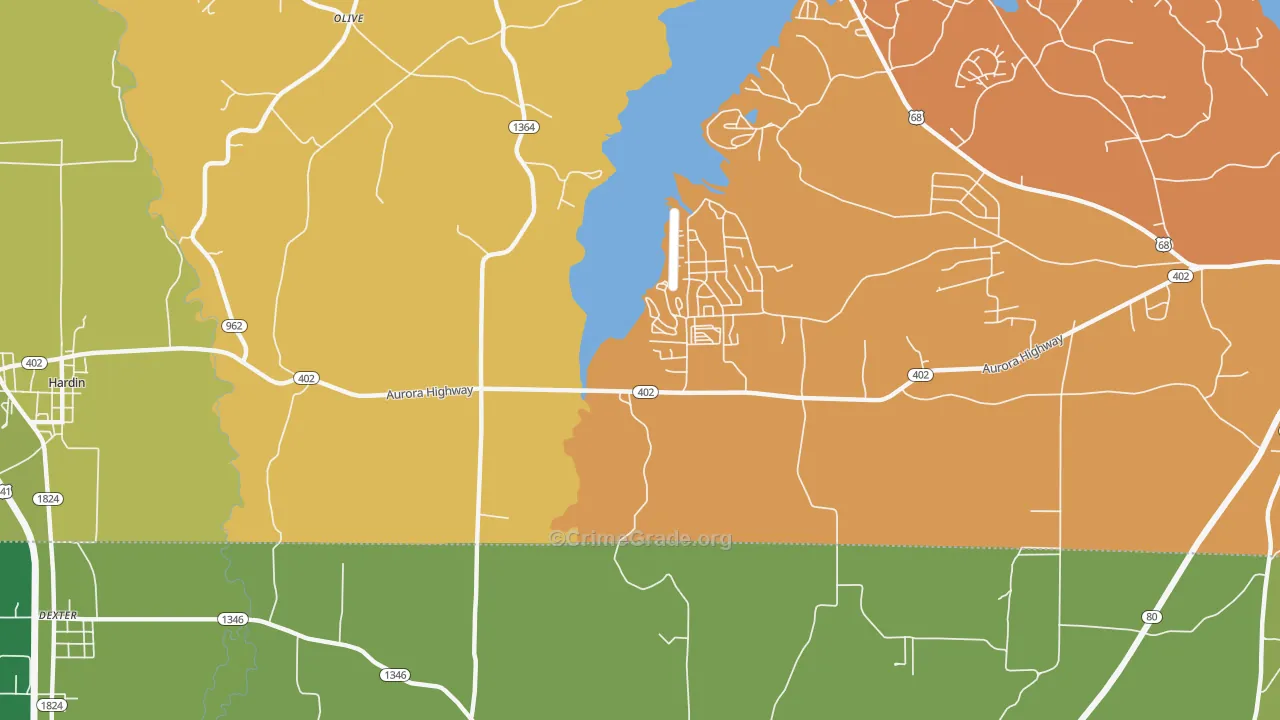 Olive, KY Map of Burglary Rates