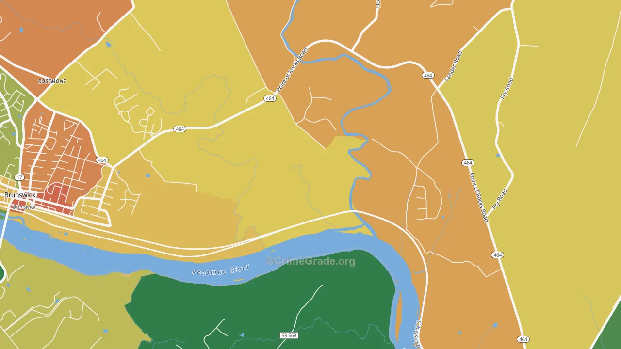 Olive, MD Map of Burglary Rates